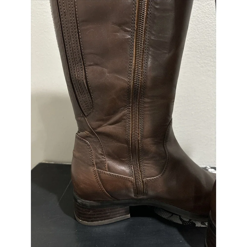 Women Blondo Waterproof Riding Knee Boots 7M Brown Leather Zip B1809-13 **READ